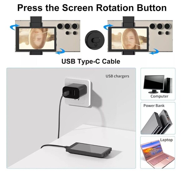 Newmowa Phone Vlog Selfie Monitor Screen Magnetic Phone Holder Samsung ONLY - Picture 8 of 10